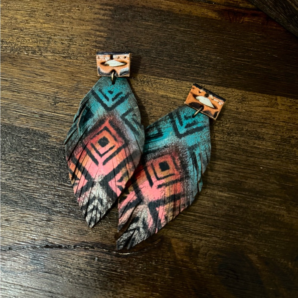Bohemian Feather Earrings - Multicolor